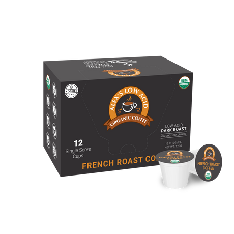 Café Alex biologique à faible acidité™ en dosettes individuelles - Torréfaction française - Une boîte - 12 tasses