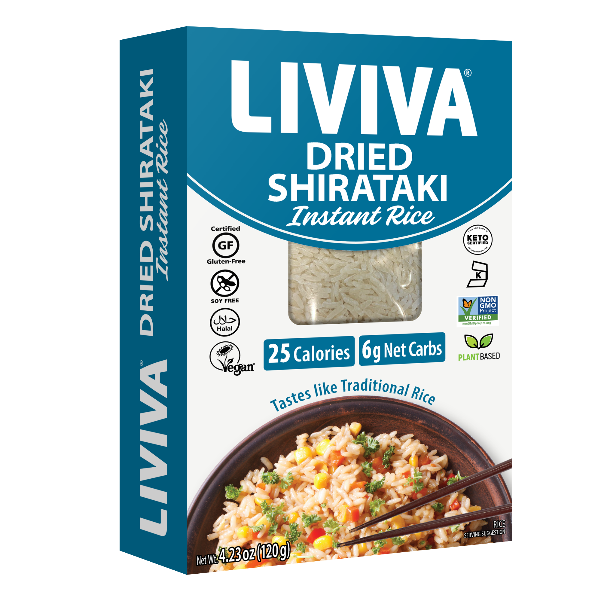 Liviva Dried Shirataki Instant Rice, One Box