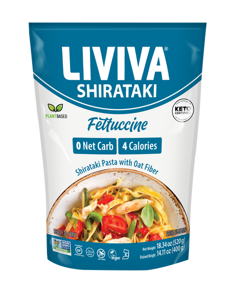 Liviva Organic Shirataki Pasta with Oat Fiber, 18.34 oz - Fettuccine / 1 Bag