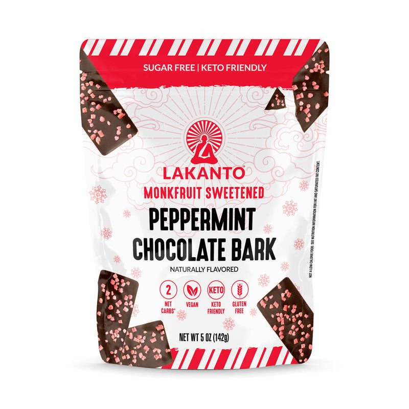 Lakanto Monkfruit Sweetened Peppermint Chocolate Bark, 5 oz