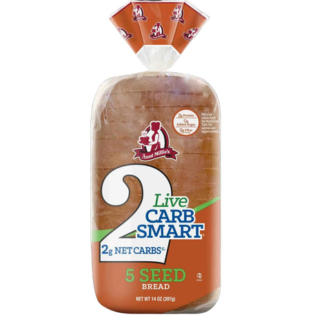 Pan Live Carb Smart de la tía Millie - 5 semillas / Una barra (400 g)