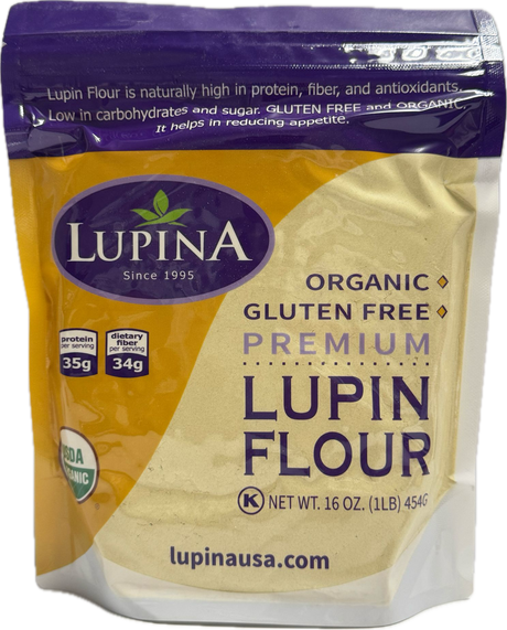 Harina orgánica de altramuz Lupina 1 lb. (OFERTA: Consumir preferentemente antes del 31 de octubre de 2026)