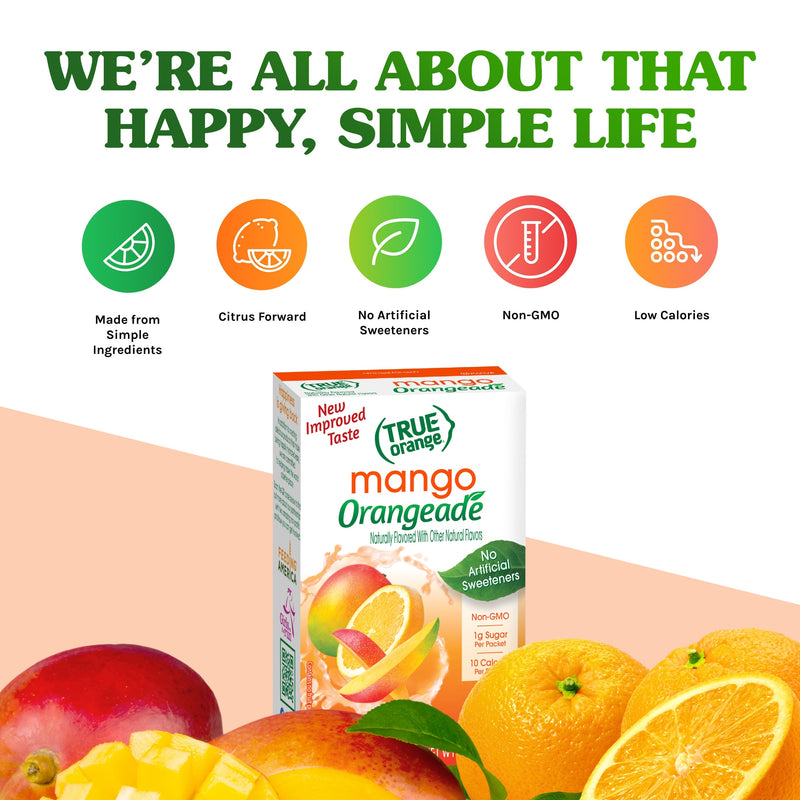 True Citrus True Orangeade Mango Drink Mix 10 packets by True
