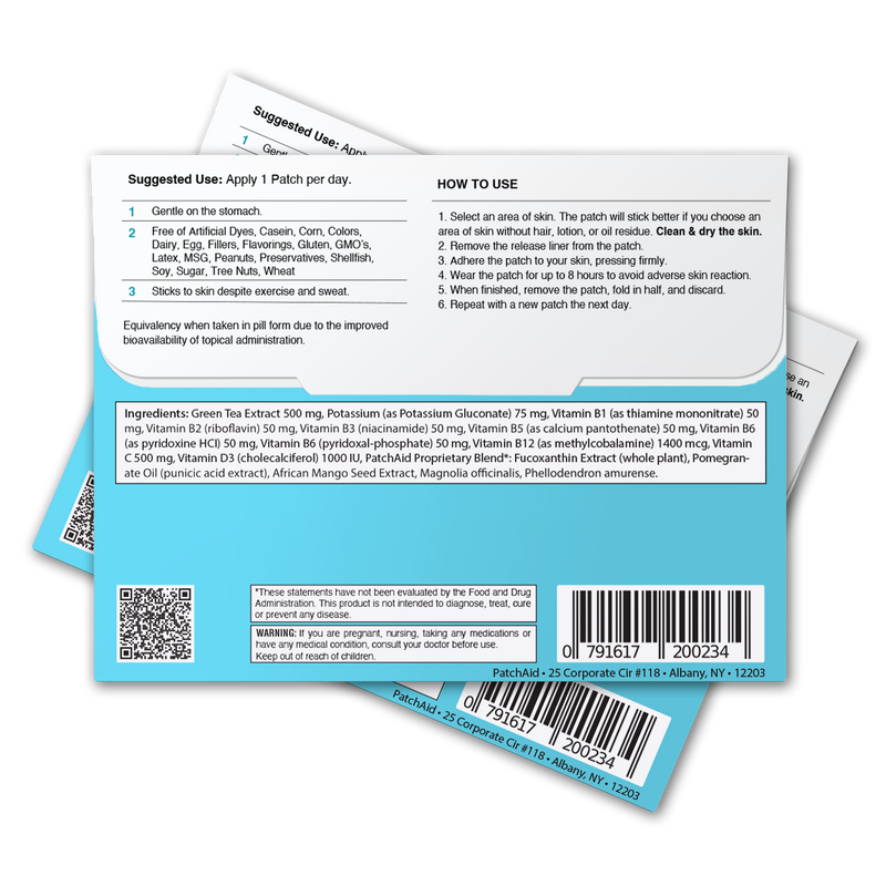 Metabolism and Energy Support Vitamin Patch Pack by PatchAid