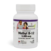 Bottle of BariatricPal's Coenzymated 5,000mcg Methyl B-12 (60) Chewable Tablets, 5,000 mcg, 