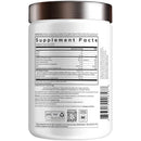 A white container of Codeage Multi Collagen Platinum Edition powder displays detailed supplement facts, including serving size, calories, and nutritional information, intended for dietary use.