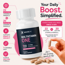 BariatricPal Multivitamin ONE Iron-Free with 90 fast-dissolving veggie capsules. Take one capsule per day.