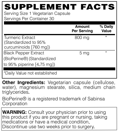 Extra Strength Turmeric 800 mg with BioPerine® by Netrition