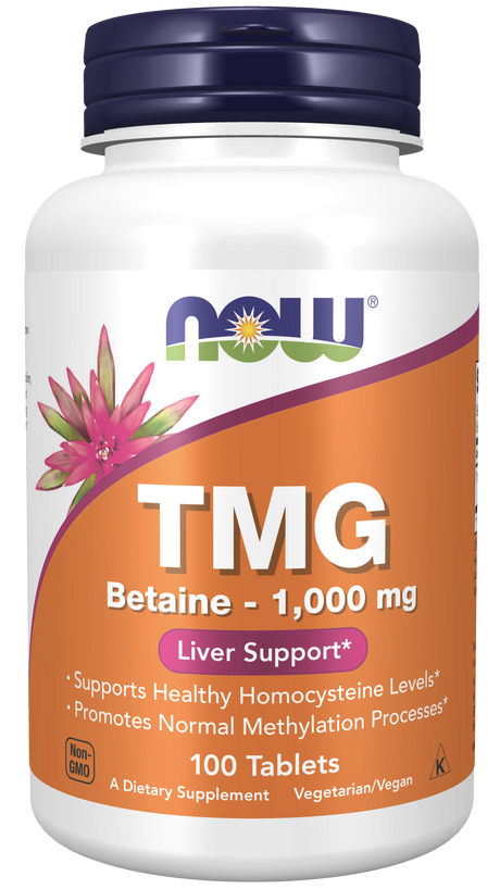 NOW TMG Betaine 1,000 mg - 100 Tablets
