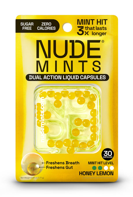 Caramelos de menta para el aliento y el intestino saludables de NUDE - Miel y limón