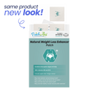 Patch Aid natural weight loss patch packaging with text 'same product new look'.