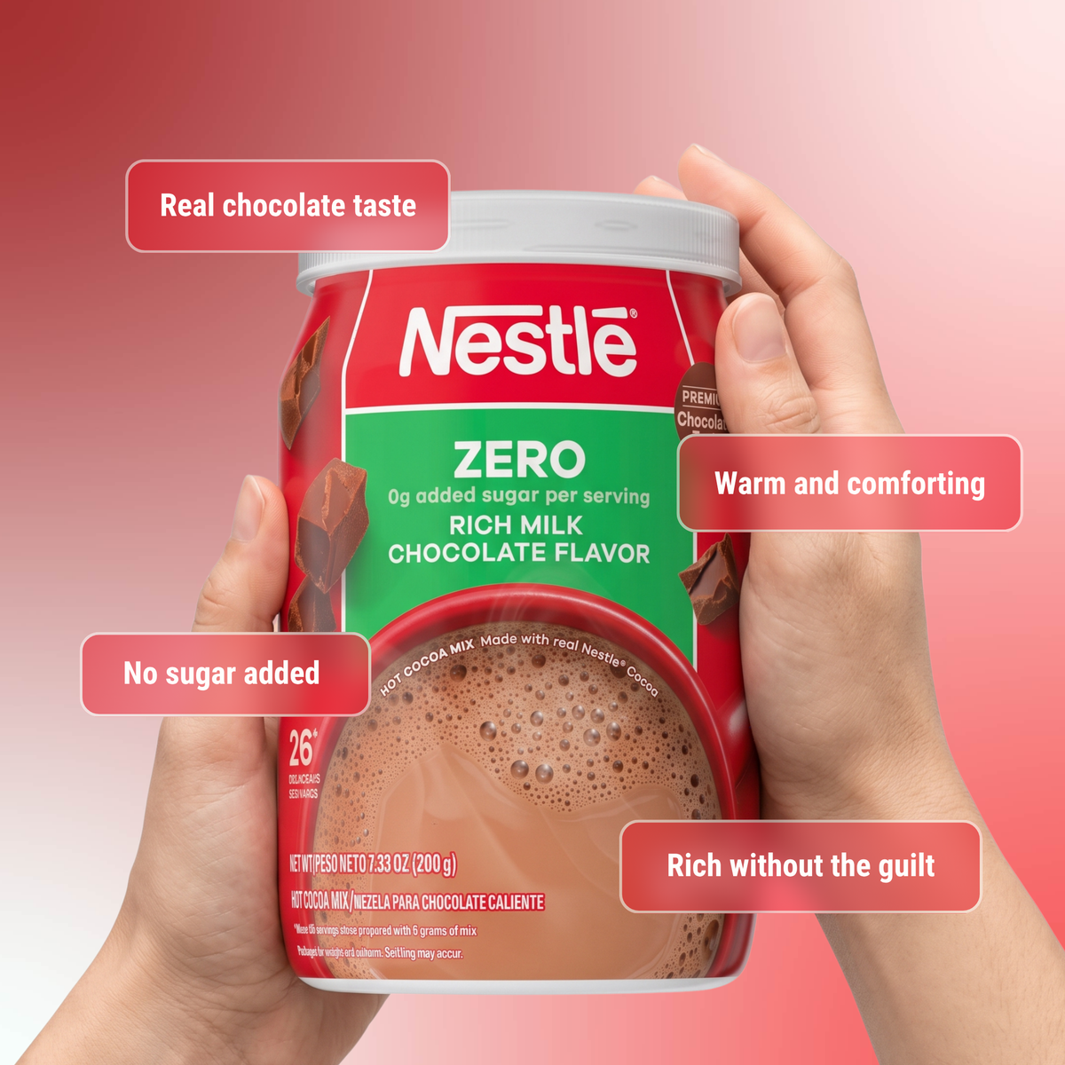 Nestle Zero Added Sugar Hot Cocoa Mix 7.33 oz