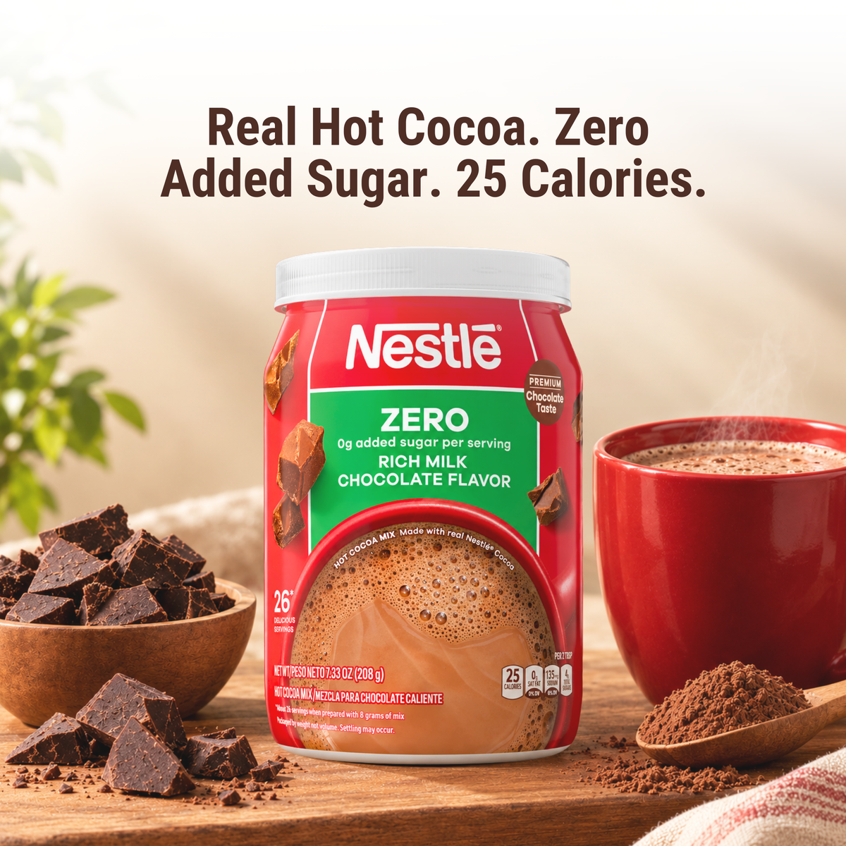 Nestle Zero Added Sugar Hot Cocoa Mix 7.33 oz
