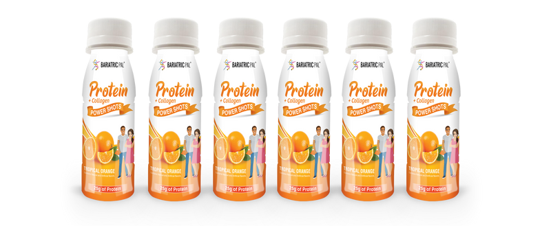 BariatricPal 25g Whey & Collagen Complete Protein Power Shots - Tropical Orange