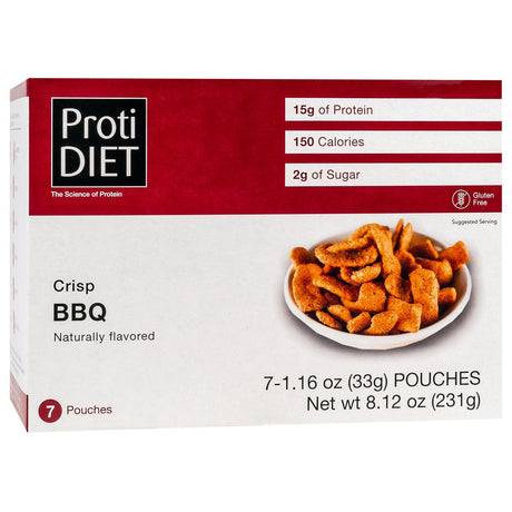 Proti Diet Croustillants Protéinés, BBQ, 7 sachets - Lot de 1