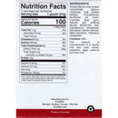 Nutrition facts label for a protein product, detailing serving size, calories, and nutrient content, including ingredients and allergen information, set against a white background.