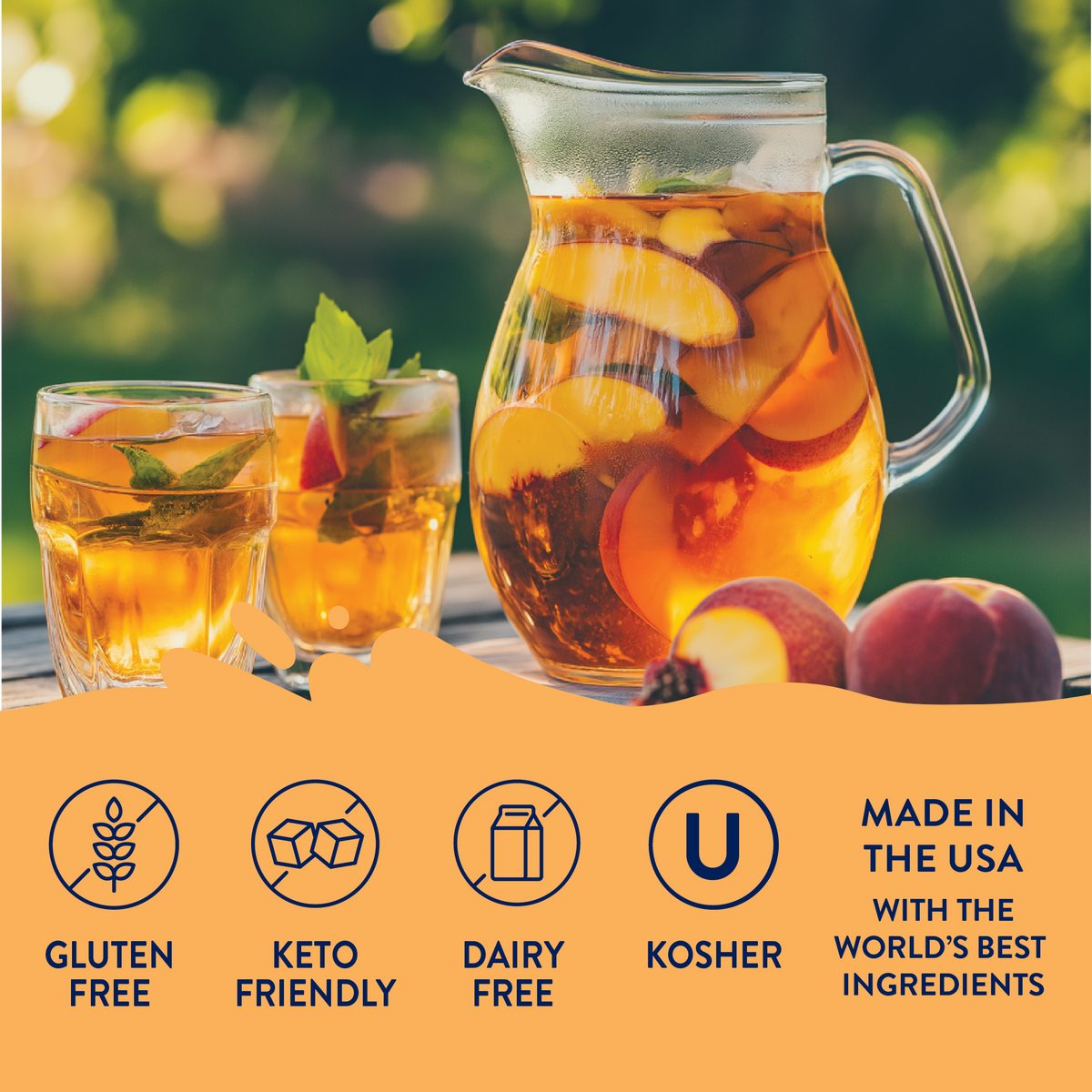Jordan's Skinny Mixes Sugar Free Peach Tea Syrup Concentrate by