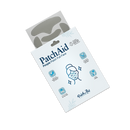 A package of PatchAid Pimple Patch Full Face displays a smiling woman with a face covered in patches, highlighting features like hydration and soothing benefits for skin care.