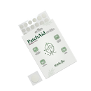 A package of PatchAid Pimple Patches is displayed, featuring a clear window showing the round patches inside, with illustrations and text highlighting benefits for skin care.