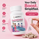 BariatricPal PeptideComfort Daily GLP-1 Support Vitamin supports nausea relief, steady energy, metabolism and gut health. Take one capsule daily; 60-count bottle.