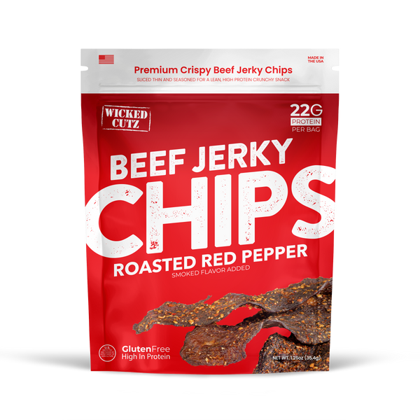 High Protein Beef Jerky Chips by Wicked Cutz