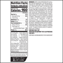 Nutrition facts label for a protein shake, detailing serving size, calories, macronutrients, vitamins, and allergens, with ingredients including water, cocoa, and various protein sources.