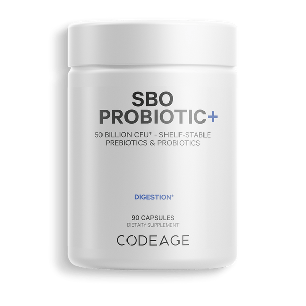 SBO Probiotics 50 Billion CFU Capsules, Soil-Based Organisms with Prebiotics Supplement by Codeage