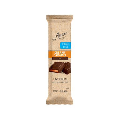 Barres de bonbons sans sucre Asher's Chocolates - Caramel onctueux / Une barre