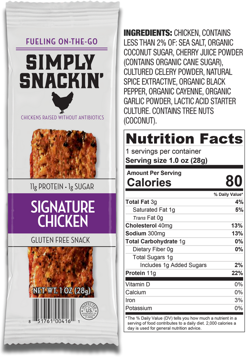 Simply Snackin' Chicken Protein Snack - Signature Chicken