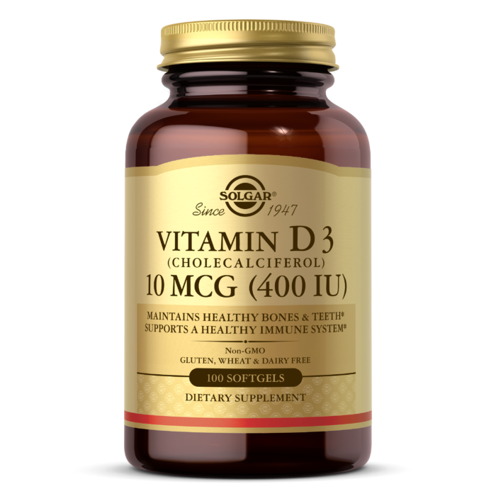 Solgar® Vitamin D3 (Cholecalciferol) 10mcg (400 iu) Softgels