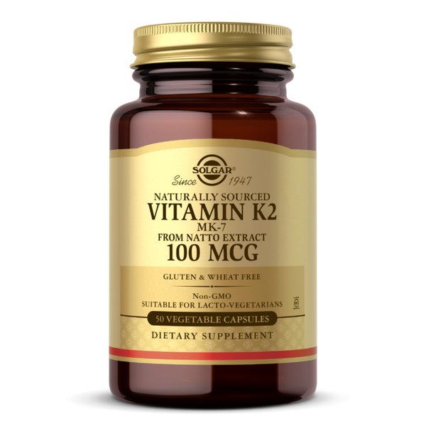 Solgar® Naturally Sourced Vitamin K2 (MK-7) 100mcg Vegetable Capsules