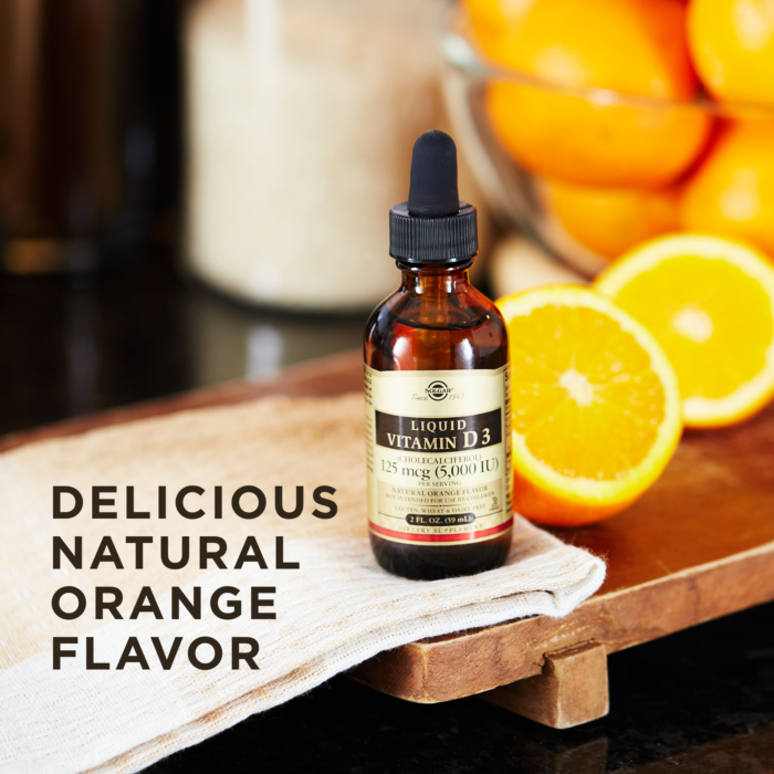 Solgar Vitamin D3 Liquid Natural Orange 5000 IU - 2 fl oz Solgar Vitamin D3 Liquid Natural Orange 5000 IU - 2 fl oz