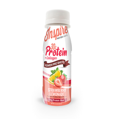 Inspire 30g Whey & Collagen Complete Protein Power Pro Shots - Strawberry Lemonade