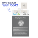 A box of Simply Iron Patches from PatchAid displays a new design, featuring a prominent "Fe" symbol, with text highlighting benefits and containing 30 patches for iron supplementation.