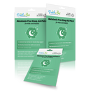 Three packages of "PatchAid Melatonin-Free Sleep Aid Patch for Kids and Adults" are displayed, featuring a green background, sleep-related graphics, and information about natural sleep support ingredients.