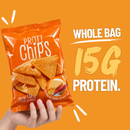 Proti Chips Spicy Nacho Cheese chips with 15g of protein. 