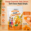 BariatricPal Orange Creamsicle Calcium Citrate Soft Chews with 500 mg calcium, vitamin D, and probiotics. Sugar-free with 90 individually wrapped soft chews.