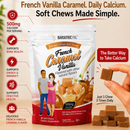 BariatricPal French Caramel Vanilla Calcium Citrate Soft Chews with 500 mg calcium, vitamin D and probiotics. Sugar-free, 90-count bag.