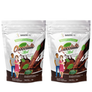 Two identical packages of "Chocolate Mint" calcium citrate soft chews from Bariatric Pal, featuring illustrations of a man and woman, with product details and nutritional information prominently displayed.