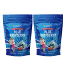 Two identical packages of "Bariatric Pal Blue Raspberry" calcium citrate soft chews, featuring a man and a woman on the front, with details about flavor and nutritional content prominently displayed.