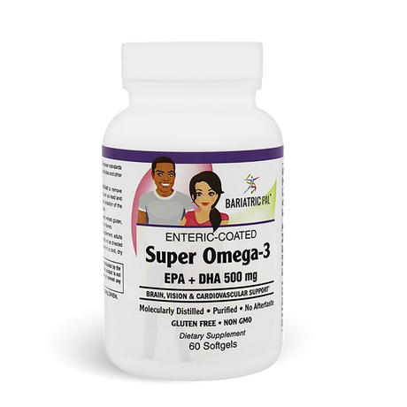 BariatricPal Super Omega-3 with EPA + DHA, 500 mg, 60 Enteric-Coated Softgels