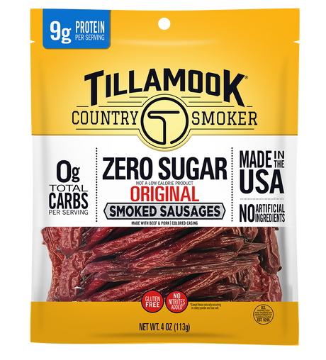 Saucisses fumées Tillamook Country Smoker zéro sucre - Original, 113g