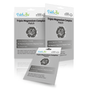 Three packages of PatchAid's Triple Magnesium Complex Patch are displayed, featuring details about the ingredients and benefits, emphasizing support for muscle function and relaxation.