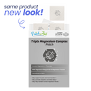A box of Triple Magnesium Complex Patches from PatchAid, featuring a new design, displays the product information and benefits, emphasizing its support for muscle and nerve function and promoting relaxation.