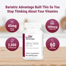 Bariatric Advantage Ultra Solo with Iron, a once-daily calcium-free multivitamin with 45 mg of iron. Formulated for DS/SADI procedures