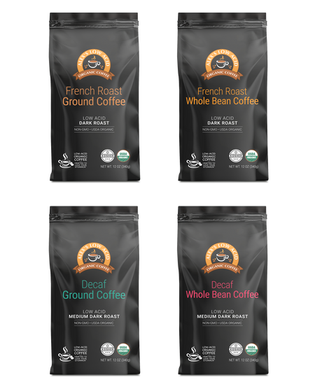 Café orgánico bajo en acidez de Alex™ - Paquete variado de 4 bolsas (340 g)