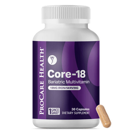 Procare Health Multivitamine Bariatrique Quotidienne Core-18, 18mg Fer, 30 Gélules - Approvisionnement de 30 jours