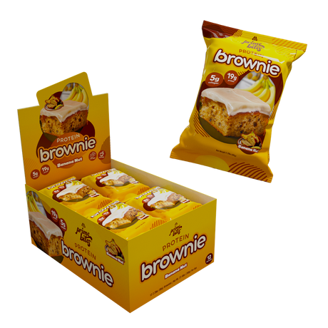 Brownies de proteína Alpha Prime Bites - Plátano y nuez / Un brownie