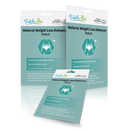Three packages of "PatchAid Natural Weight Loss Enhancer Patch" are displayed, featuring a teal background, product details, and claims about ingredients like blue-green algae and vitamins B9 and B12.