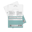 The image shows the back of a product packaging for a skin patch, featuring instructions for use, suggested ingredients, and cautionary notes, with a colorful design and clear text layout.